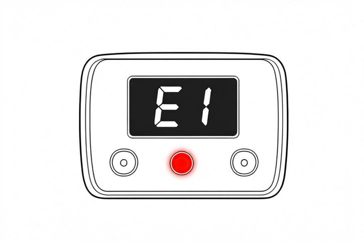 热水器控制面板E1故障示意